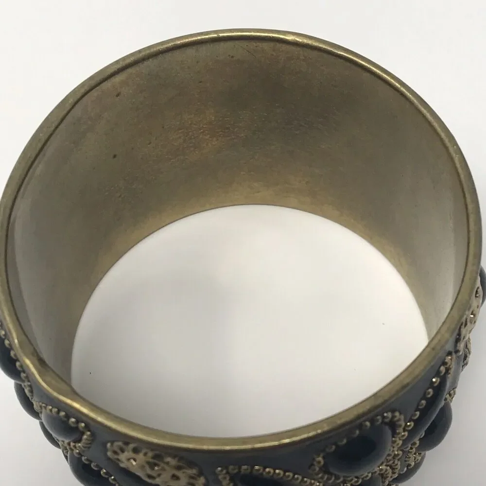 Y2K Artisan Fair Trade Women's‎ Large Metal Floral Bracelet Cuff
